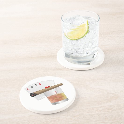 Four Aces, A Drink and Cigar Getränkeuntersetzer (Seite)