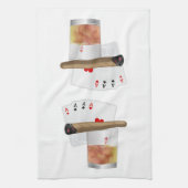 Four Aces, A Drink and Cigar Küchentuch (Vertikal)