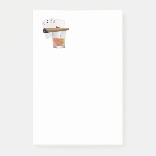 Four Aces, A Drink and Cigar Post-it Klebezettel (Vorderseite)