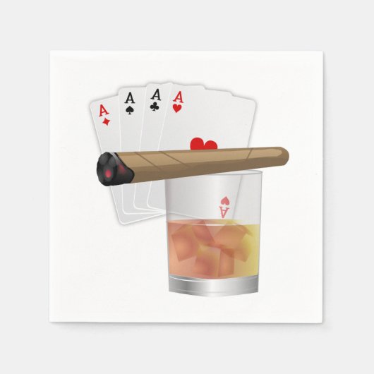 Four Aces, A Drink and Cigar Serviette (Vorderseite)