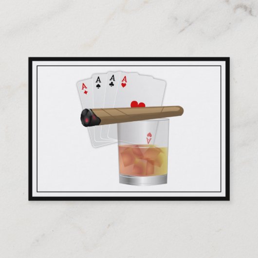 Four Aces, A Drink and Cigar Visitenkarte (Vorderseite)