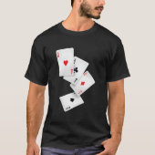 Four Aces Poker Pro Lucky Player Winner Hand T-Shirt (Vorderseite)