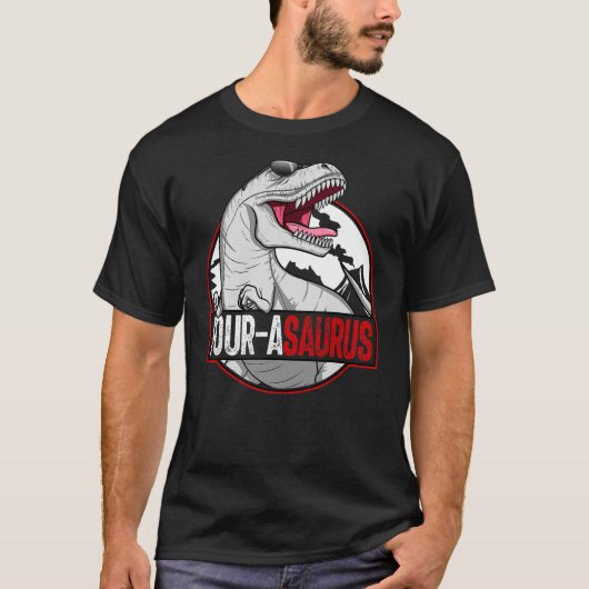 Four-asaurus Matching Family Dinosaur Kids 4th Bir T-Shirt (Vorderseite)
