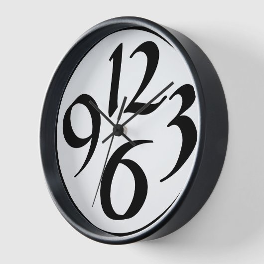 Four big black funky numbers, white uhr (Winkel)