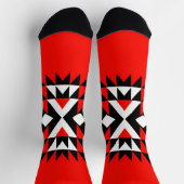 Four Birds on a Branch Illustration Socken (Oben)