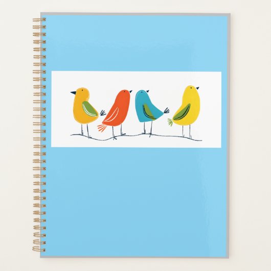 Four Birds Perched on a Twig Notebook Planer (Vorderseite)