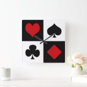Four card suits quadratische wanduhr (Zuhause)