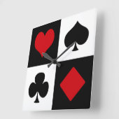 Four card suits quadratische wanduhr (Winkel)