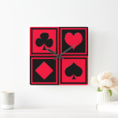 Four card suits quadratische wanduhr (Zuhause)