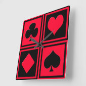 Four card suits quadratische wanduhr (Winkel)