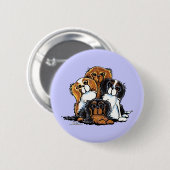 Four Cavalier King Charles Spaniels Button (Vorne & Hinten)