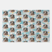 Four Cavalier King Charles Spaniels in Blume Geschenkpapier Set (Vorderseite 3)