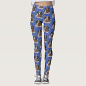 Four Cavalier King Charles Spaniels in Blume    Leggings (Vorderseite)