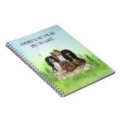 Four Cavalier King Charles Spaniels in Blume Notizblock (Rechte Seite)