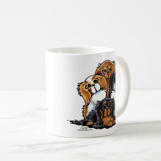 Four Cavalier King Charles Spaniels Kaffeetasse (VorderseiteRechts)