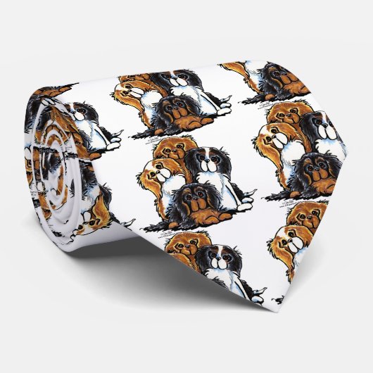 Four Cavalier King Charles Spaniels Krawatte (Gerollt)