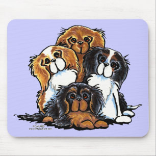 Four Cavalier King Charles Spaniels Mousepad