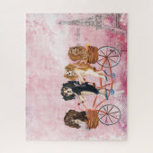 Four Cavalier King Charles Spaniels Riding a Bike Puzzle (Vertikal)