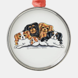 Four Cavalier King Charles Spaniels Silbernes Ornament