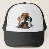Four Cavalier King Charles Spaniels Truckerkappe (Vorderseite)
