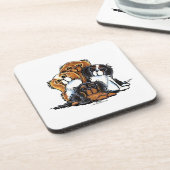 Four Cavalier King Charles Spaniels Untersetzer (Linke Seite)