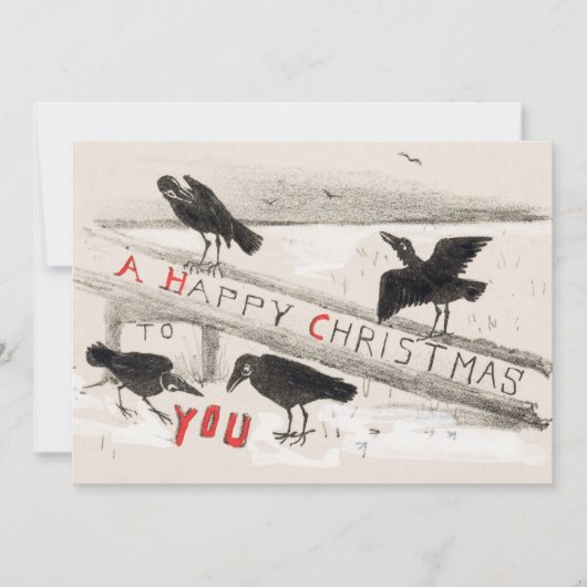 Four Crows Vintag Art Print Christmas (Vorderseite)