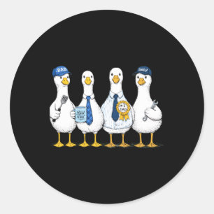 Four Dads Geese Crew - Bestes Väter Arbeitsleben Runder Aufkleber