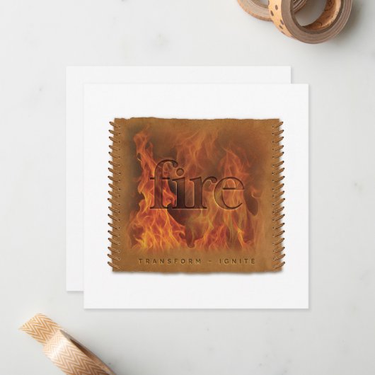 Four Elements - FIRE - Personalized Notecard Mitteilungskarte (Vorderseite/Rückseite Beispiel)