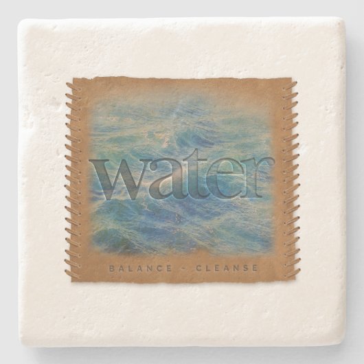 Four Elements - Water - Limestone Coaster Steinuntersetzer (Vorderseite)