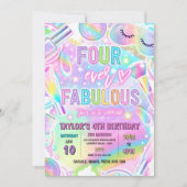 Four Ever Fabulous Rainbow Spa Makeup Geburtstag Einladung (Vorderseite)