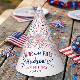 Four Ever Free! 4. Juli Geburtstagsfeier zum 4. Ge Partyhütchen