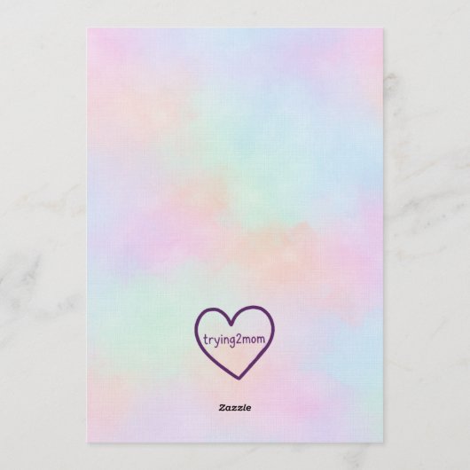 Four Ever Magical, Unicorn 4th Birthday Einladung (Rückseite)