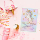 Four Ever Magical, Unicorn 4th Birthday Einladung