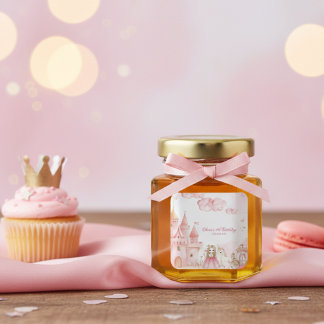 Four Ever Princess Castle Unicorn 4 pink Birthday Quadratischer Aufkleber