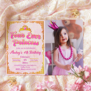 Four Ever Princess - Einladung zum 4. Geburtstag e