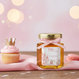 Four Ever Princess Schloss Einhorn 4 rosa Geburtst Quadratischer Aufkleber