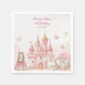 Four Ever Princess Unicorn pink 4th Birthday Party Serviette (Vorderseite)