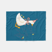 Four Ever Silly Funny Silly Goose 4th Birthday  Fleecedecke (Vorderseite (Horizontal))