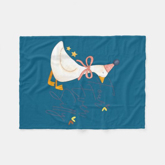 Four Ever Silly Funny Silly Goose 4th Birthday Fleecedecke (Vorderseite (Horizontal))