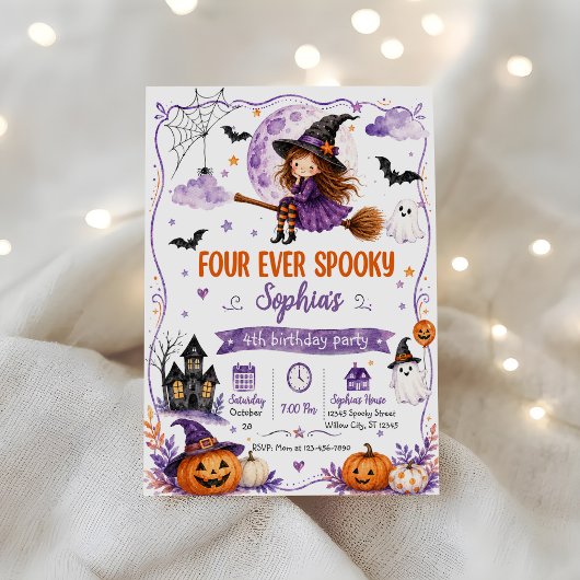 Four Ever Spooky 4. Geburtstag Einladung