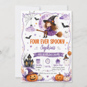 Four Ever Spooky 4. Geburtstag Einladung (Vorderseite)