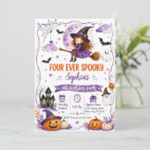 Four Ever Spooky 4. Geburtstag Einladung (Stehend Vorderseite)