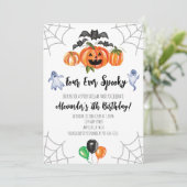 Four Ever Spooky Halloween 4th Birthday Invitation Einladung (Stehend Vorderseite)