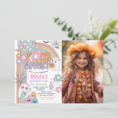 Four Ever Spooky Hippie Halloween 4th Birthday Einladung (Stehend Vorderseite)