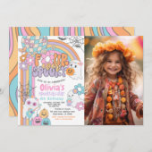 Four Ever Spooky Hippie Halloween 4th Birthday Einladung (Vorne/Hinten)