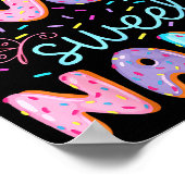 Four Ever Sweet Nana 4th Birthday Girl Donut Lover Poster (Ecke)