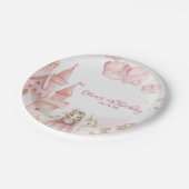 Four Ever The Princess Pink Castle 4th Birthday Pappteller (Schrägansicht)