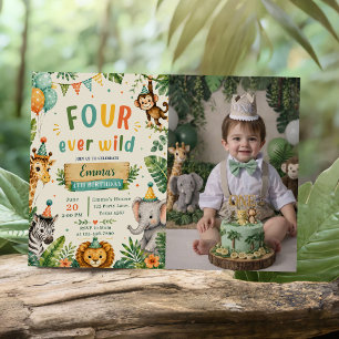 Four Ever Wild 4. Geburtstagsfeier Einladung