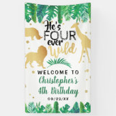 Four Ever Wild Boys 4th Birthday Party Welcome Banner (Vertikal)