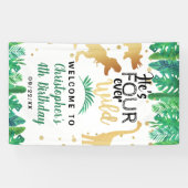 Four Ever Wild Dinosaur Boys 4th Birthday Welcome Banner (Horizontal)